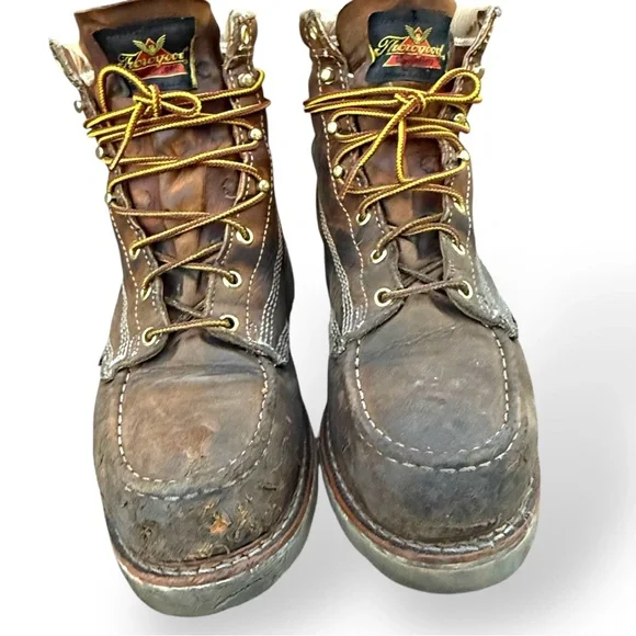 Thorogood Safety Toe American Heritage 6" Crepe Sole Work Boots size 9 2E Steel - Picture 8 of 16